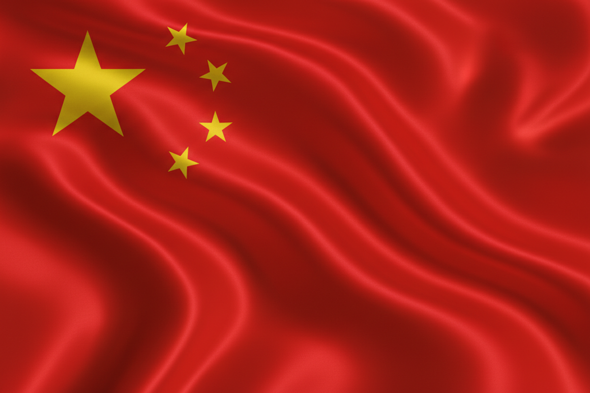 Bandera de China sin nubes